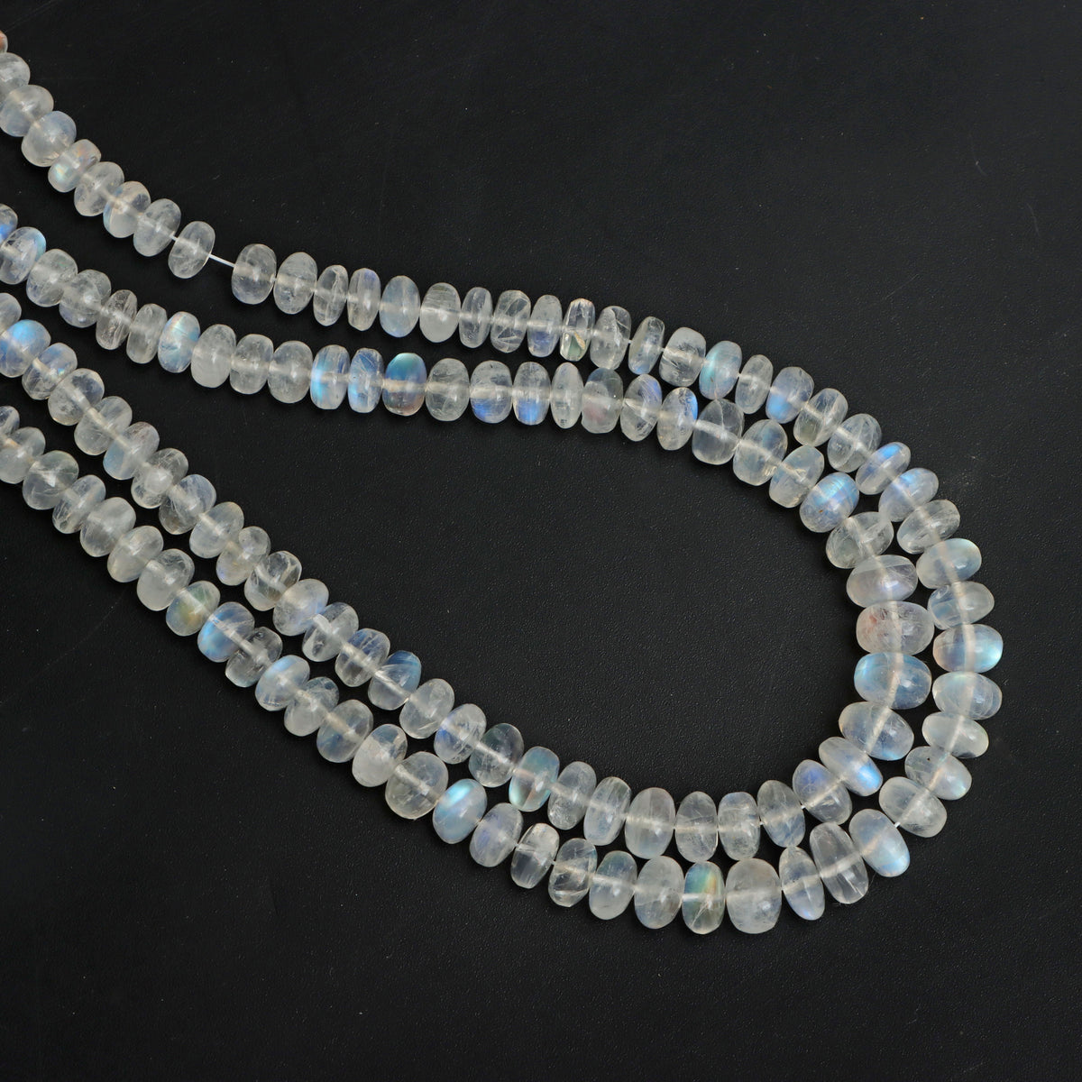 Natural Rainbow Moonstone Smooth Roundel Beads, 4 mm to 7 mm, Rainbow  Beads, Moonstone strand, 8 Inch Full Strand, per strand price