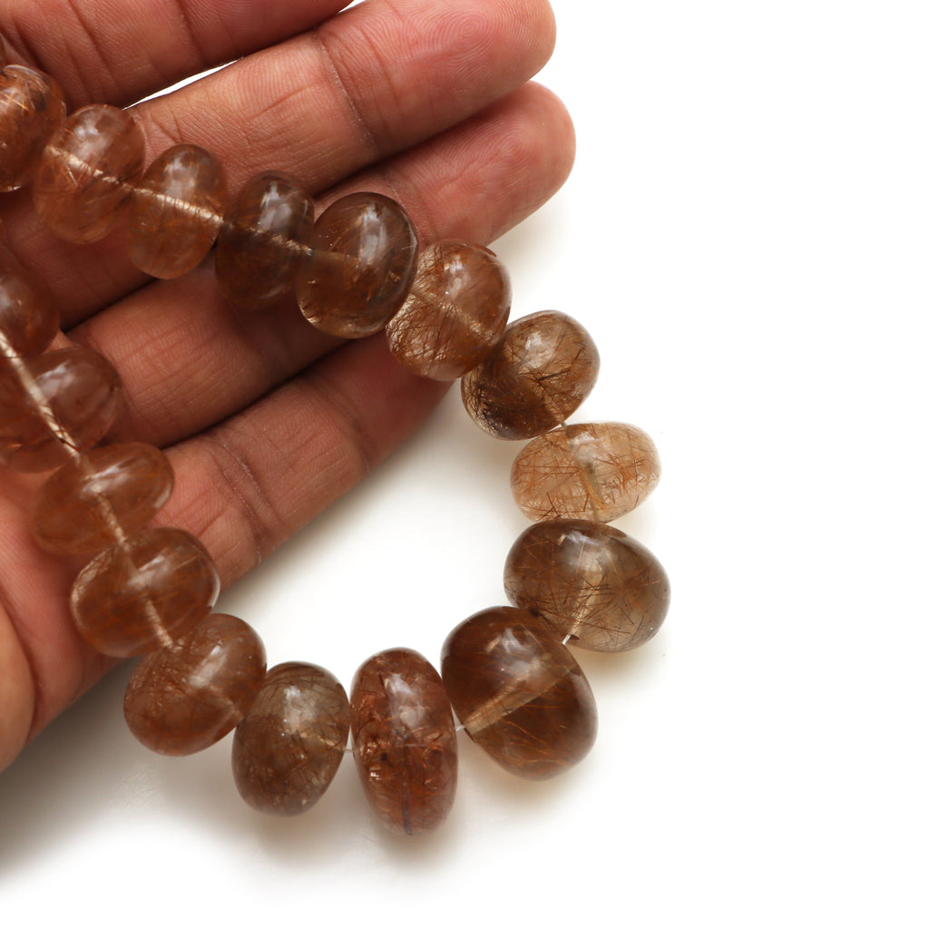 Copper Rutile Smooth Roundel Beads