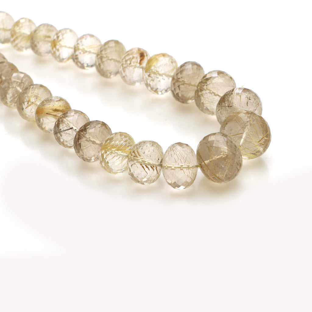 Golden Rutile Faceted Rondelle wholesale Beads 