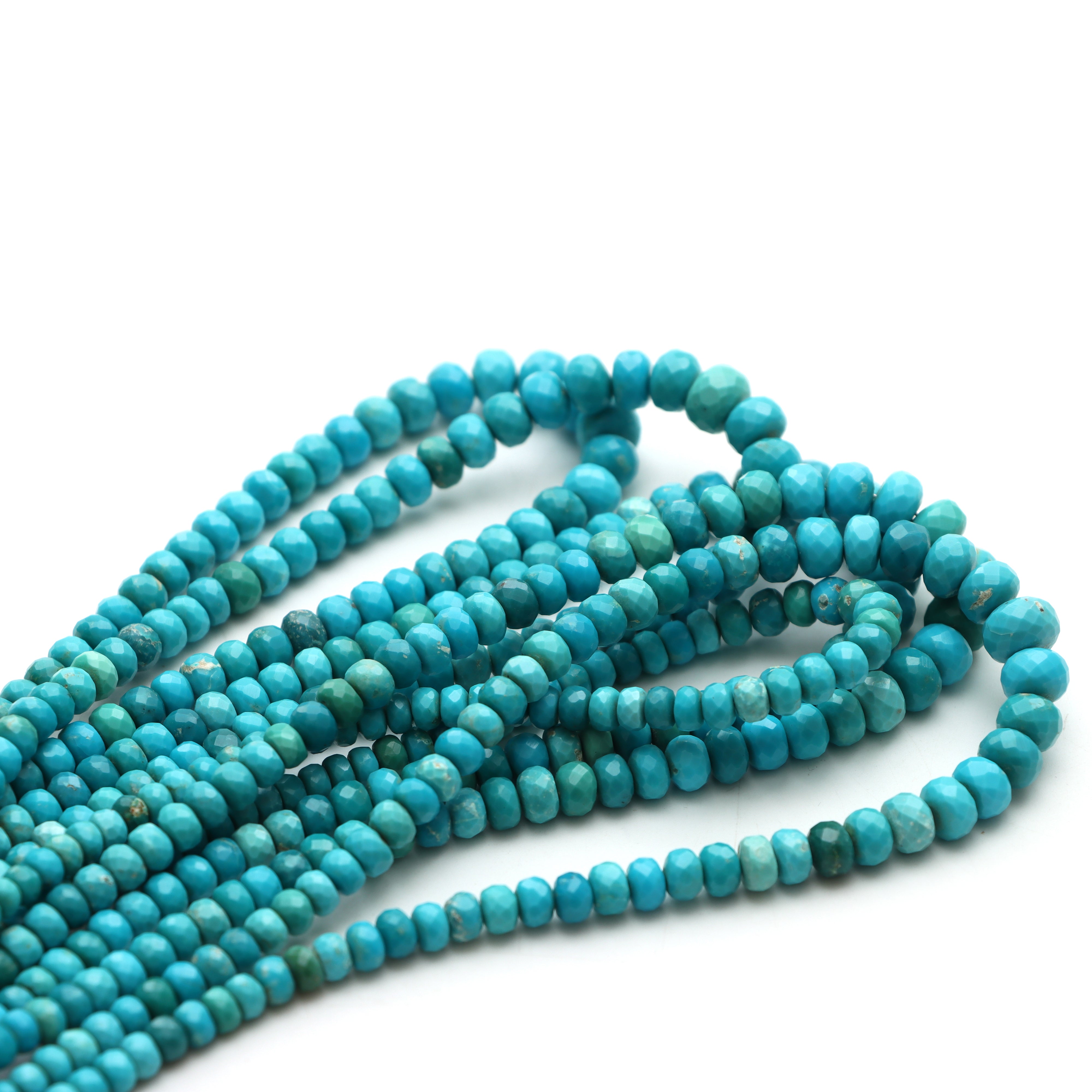 Turquoise Faceted Rondelle Beads, 4.5 mm To 9 mm, Turquoise Jewelry Ma –  National Facets