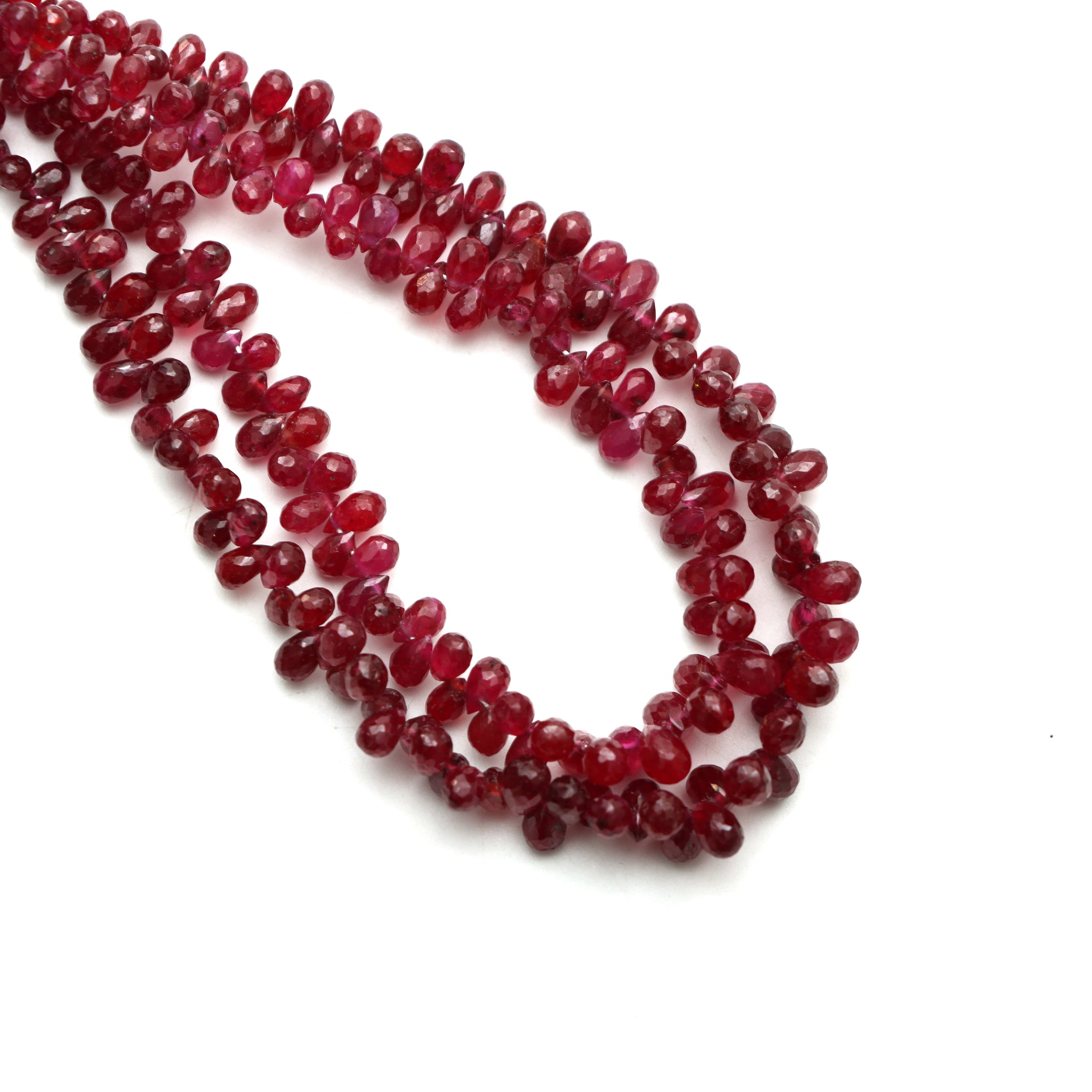 8 Inches NATURAL RUBY UNTREATED Faceted Tumble Tubes Beads Natural Gemstone Center 2024 Drill Beads Line Strand | Ruby Beads | 14x5 to 9x5 mm