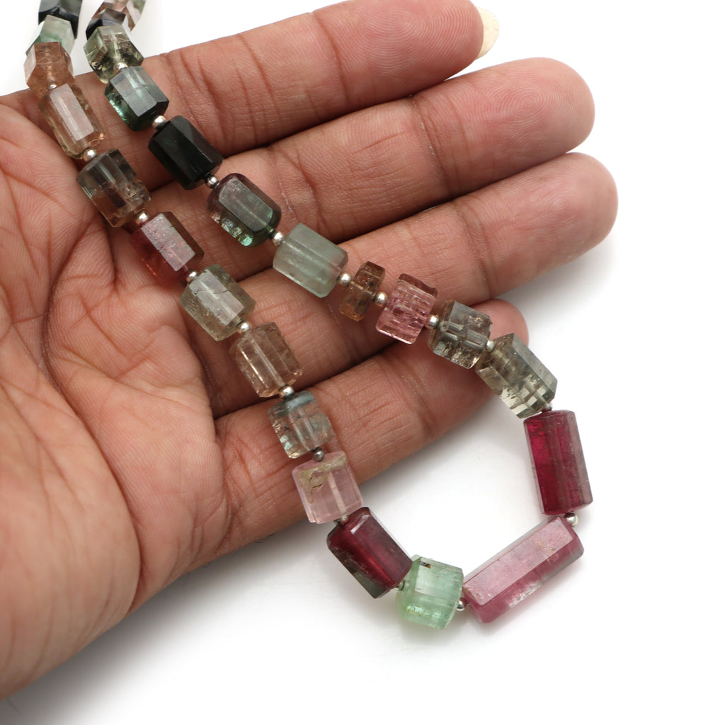 Natural Multi Tourmaline Smooth Rectangle Beads