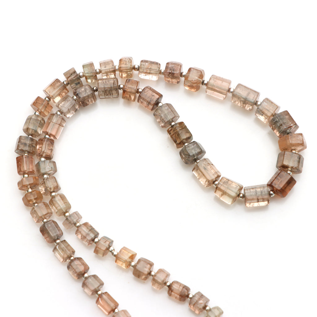 Natural Tourmaline Faceted Cylinder Beads