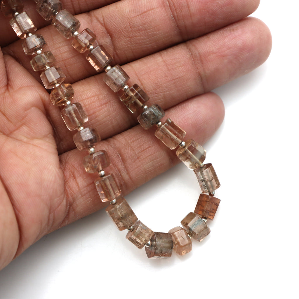 Natural Tourmaline Faceted Cylinder Beads