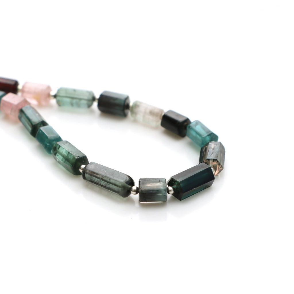 Natural Multi Tourmaline Smooth Rectangle Beads