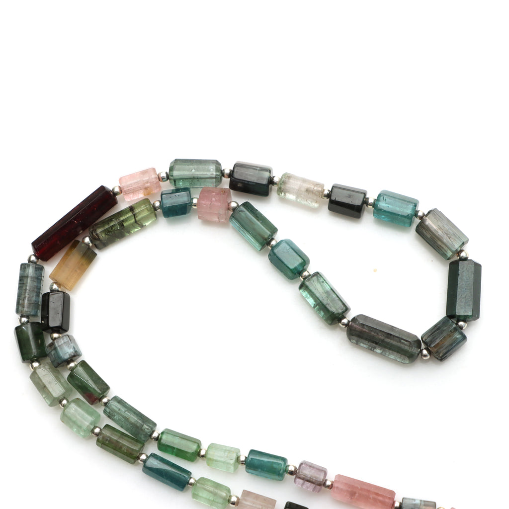 Natural Multi Tourmaline Smooth Rectangle Beads