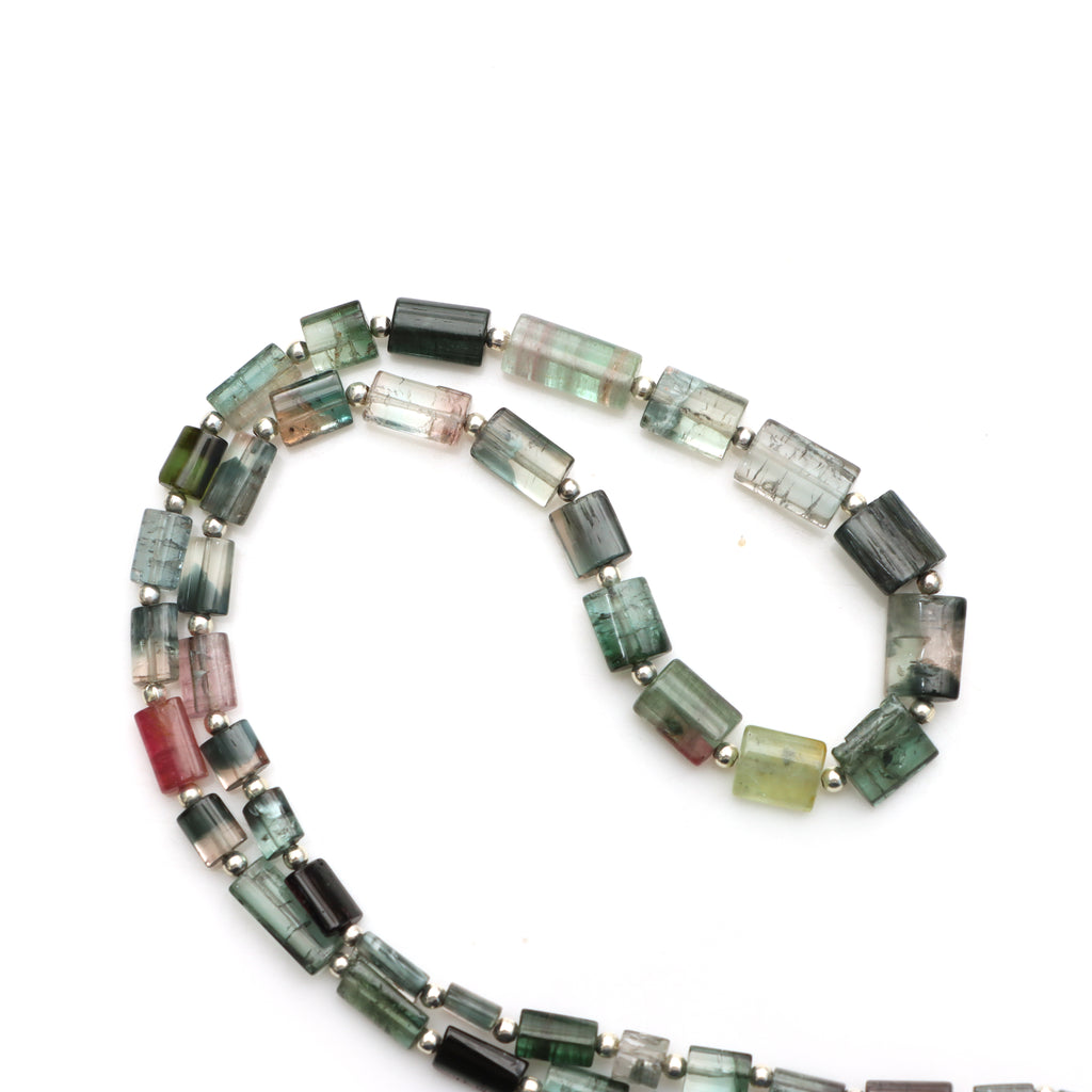 Natural Multi Tourmaline Smooth Rectangle Beads