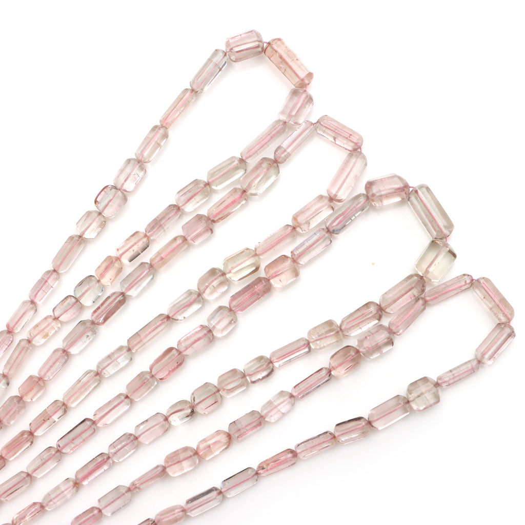 Pink Tourmaline Faceted Cylinder Beads for jewelry making