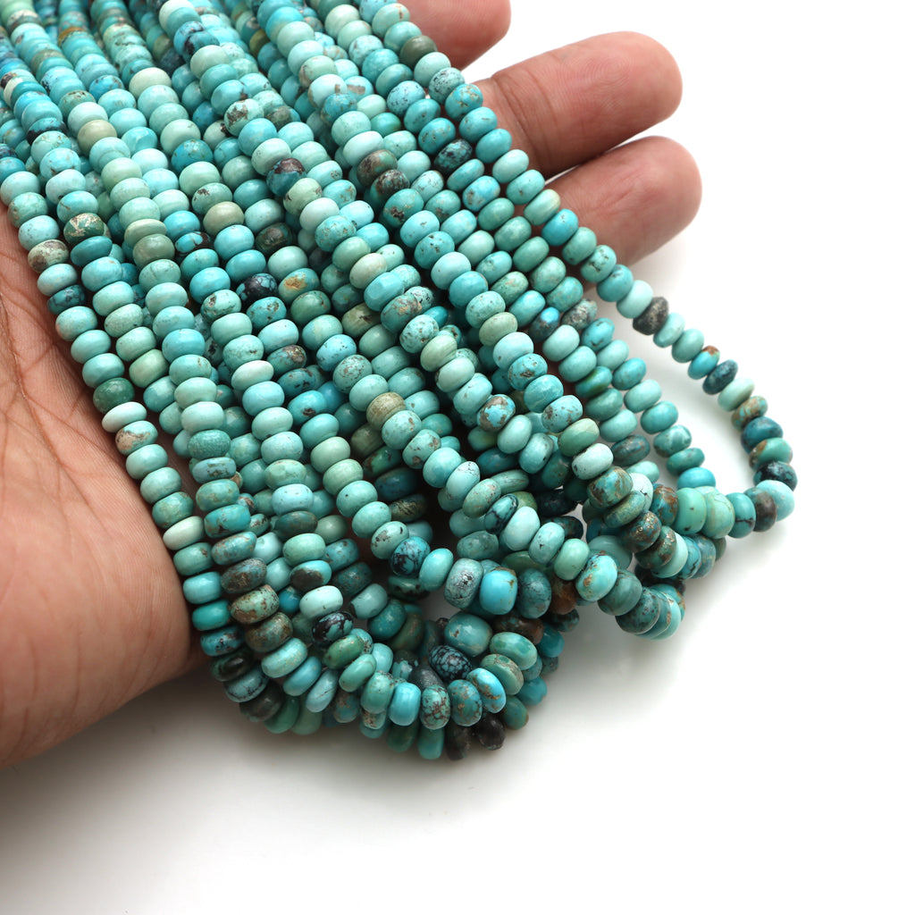 Turquoise Smooth Rondelle Beads