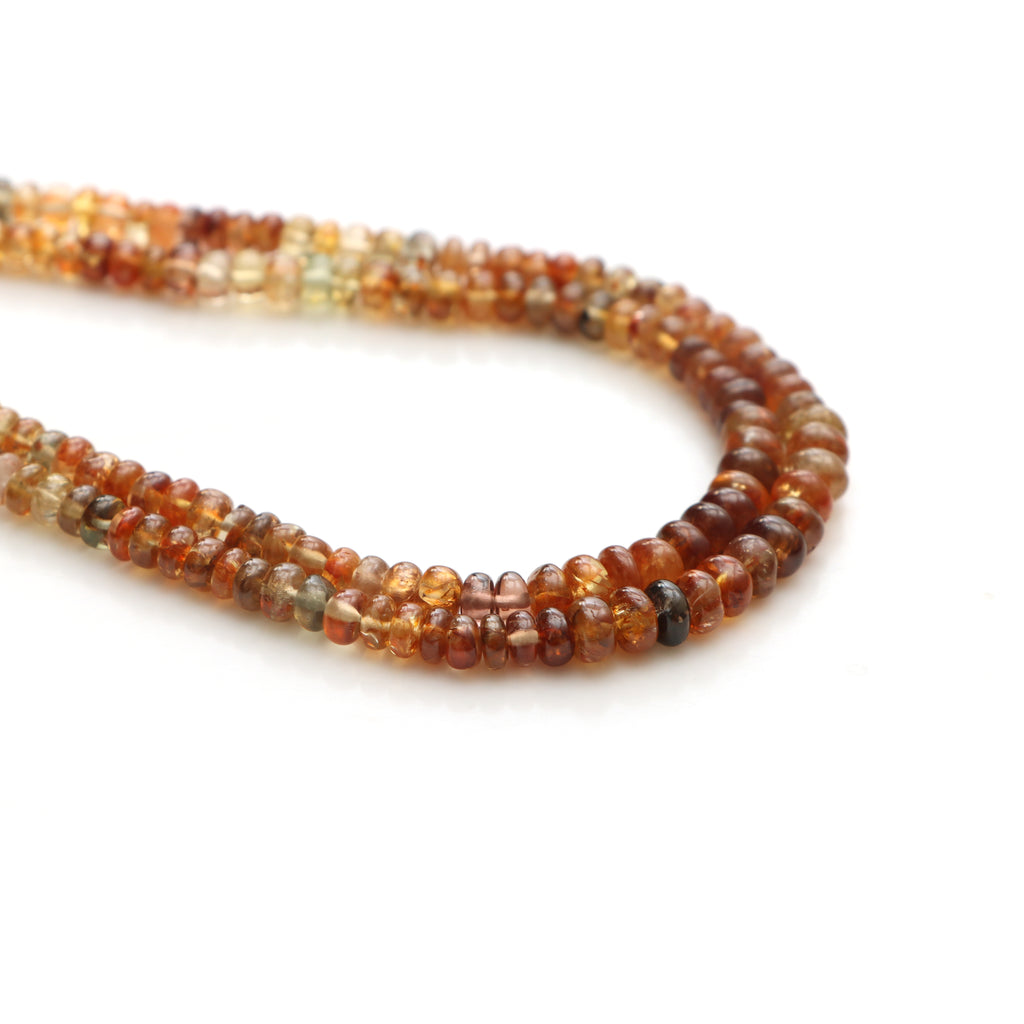 Natural Golden Zircon Smooth Rondelle Beads