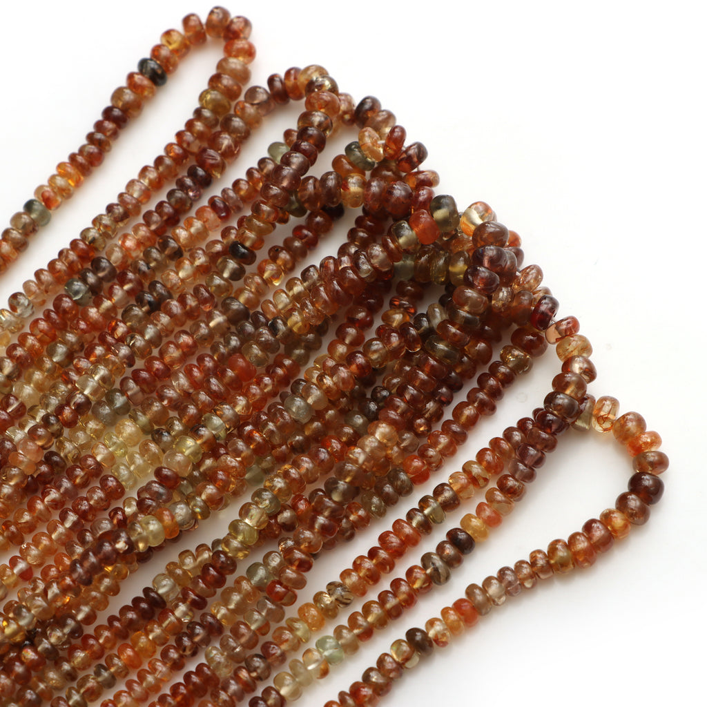 Natural Golden Zircon Smooth Rondelle Beads