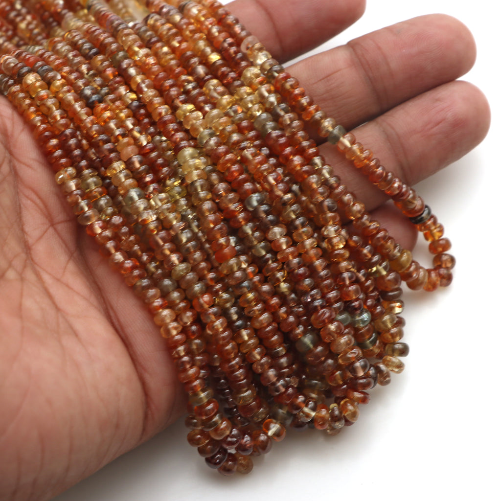 Natural Golden Zircon Smooth Rondelle Beads