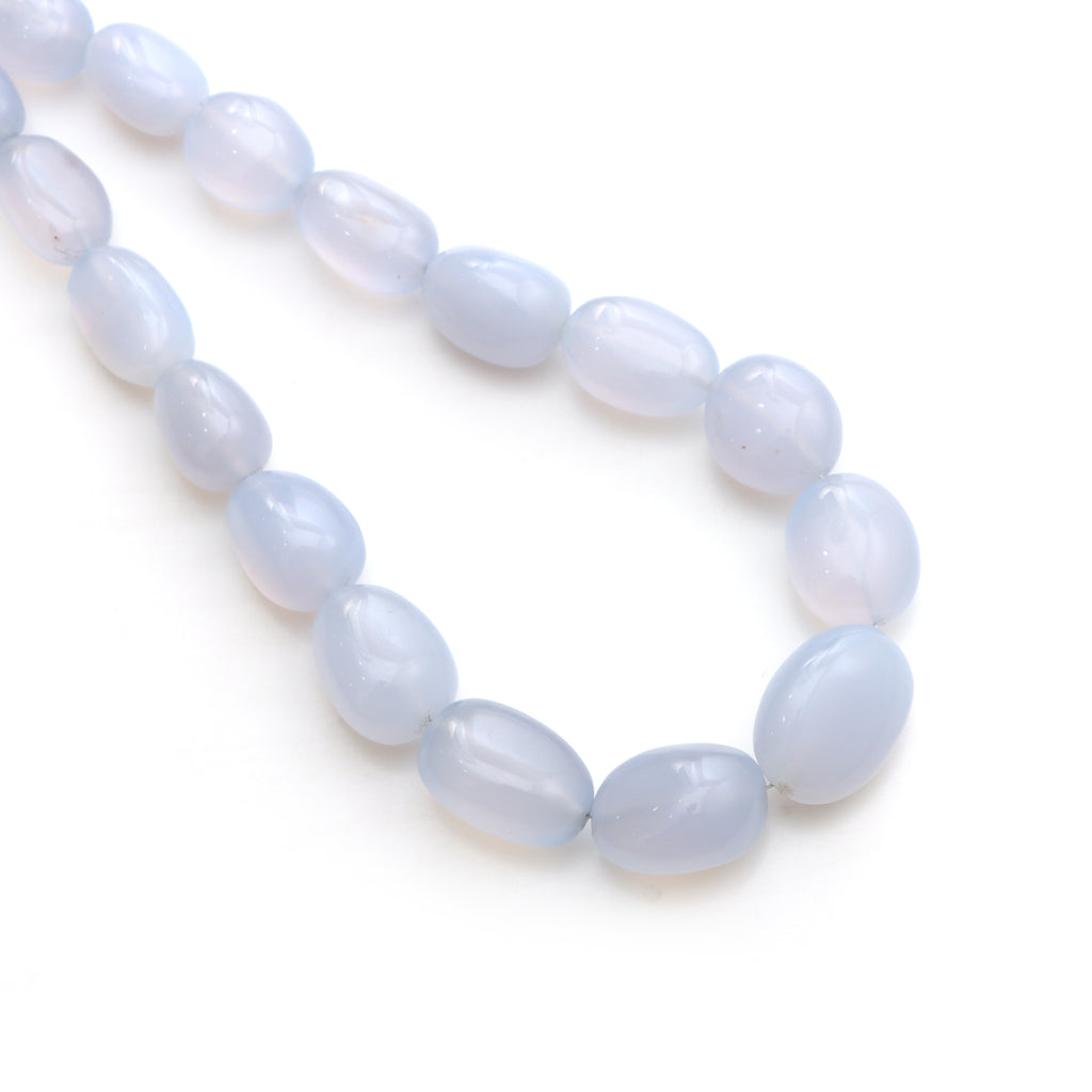 Blue Chalcedony Smooth Tumble Beads