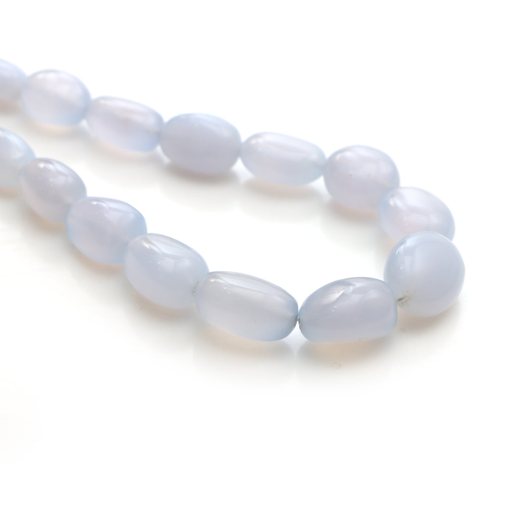 Blue Chalcedony Smooth Tumble Beads