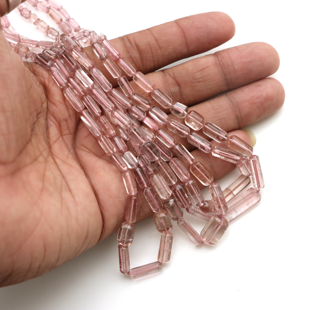 Pink Tourmaline smooth Cylinder Beads