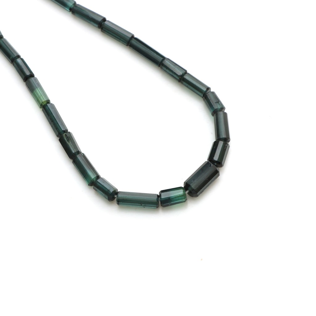 Blue Tourmaline faceted Cylinder Beads