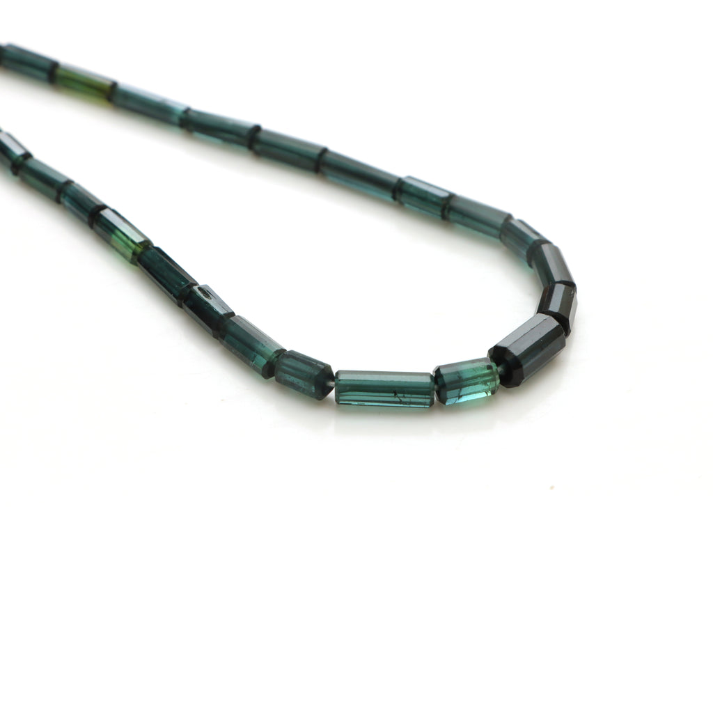 Blue Tourmaline faceted Cylinder Beads