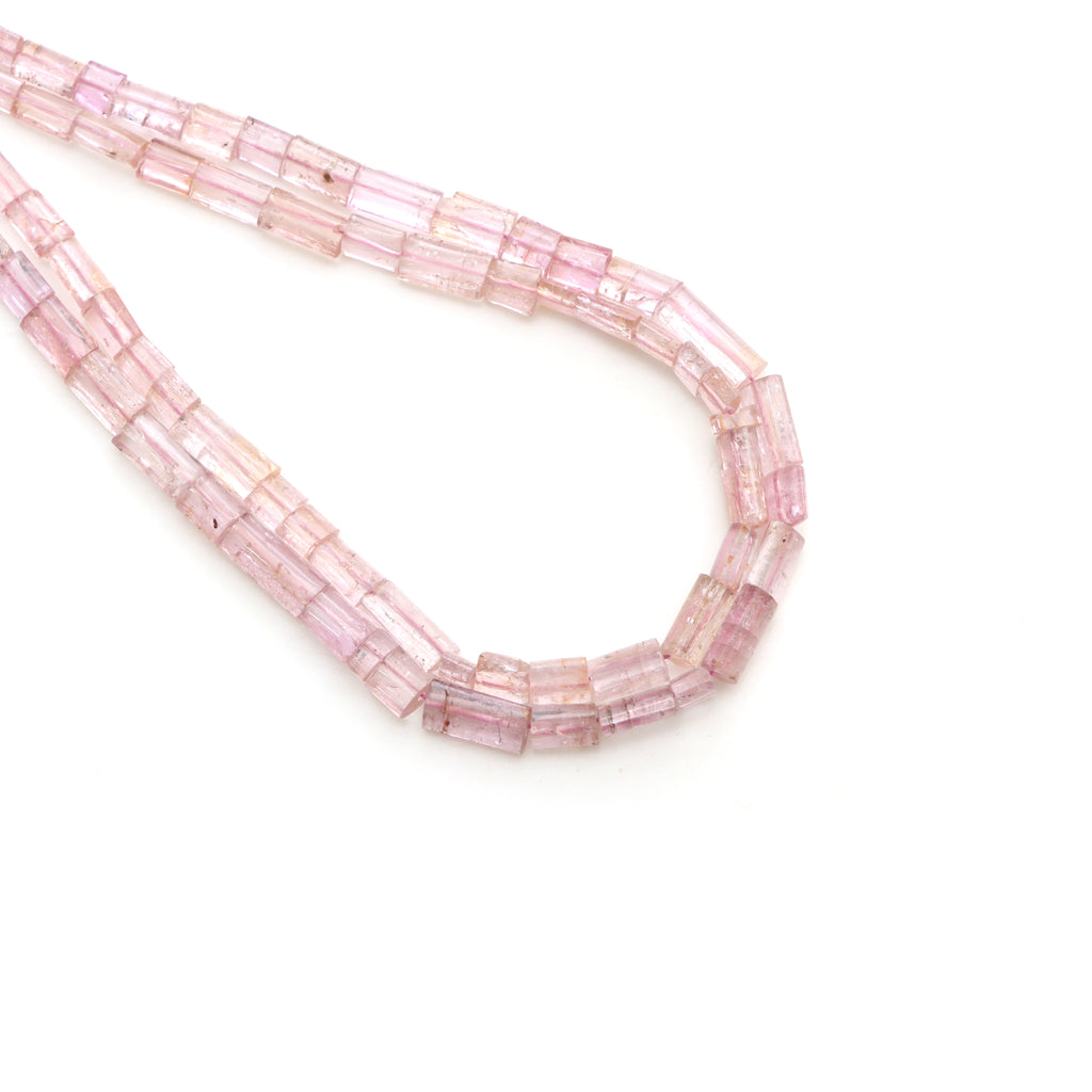 Pink Imperial Topaz Faceted Cylinder Beads