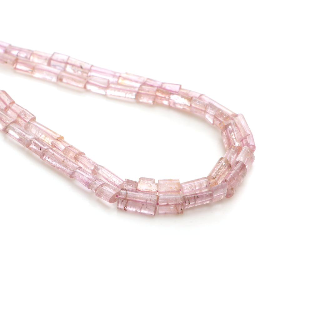 Pink Imperial Topaz Faceted Cylinder Beads