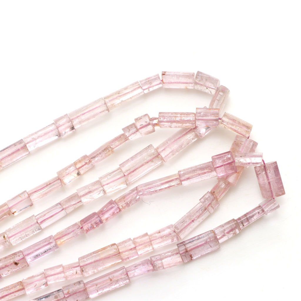 Pink Imperial Topaz Faceted Cylinder Beads