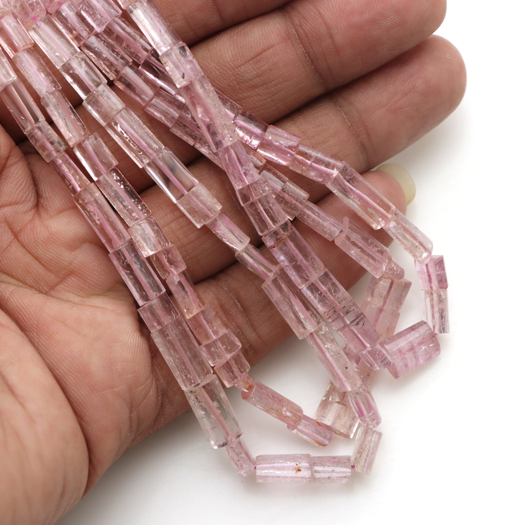 Pink Imperial Topaz Faceted Cylinder Beads