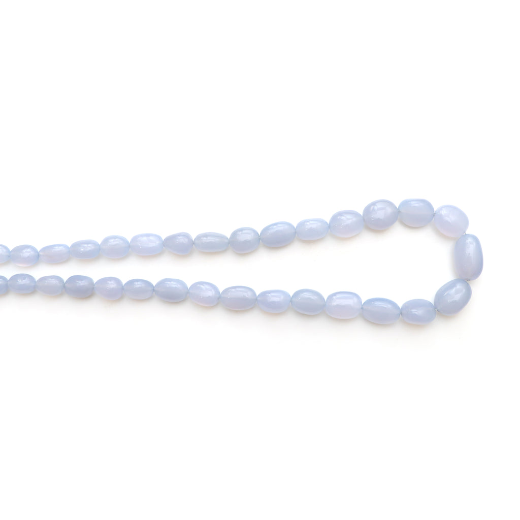 Blue Chalcedony Smooth Tumble Beads