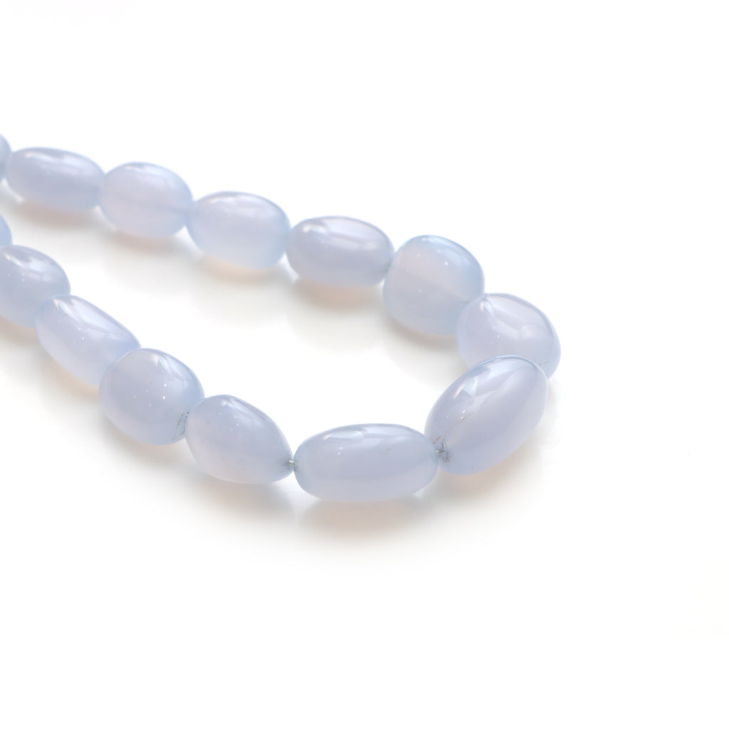 Blue Chalcedony Smooth Tumble Beads