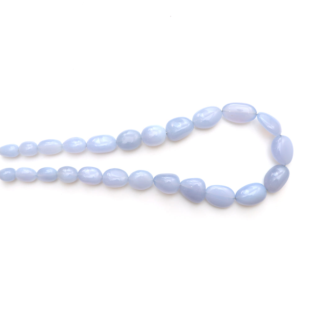 Blue Chalcedony Smooth Tumble Beads