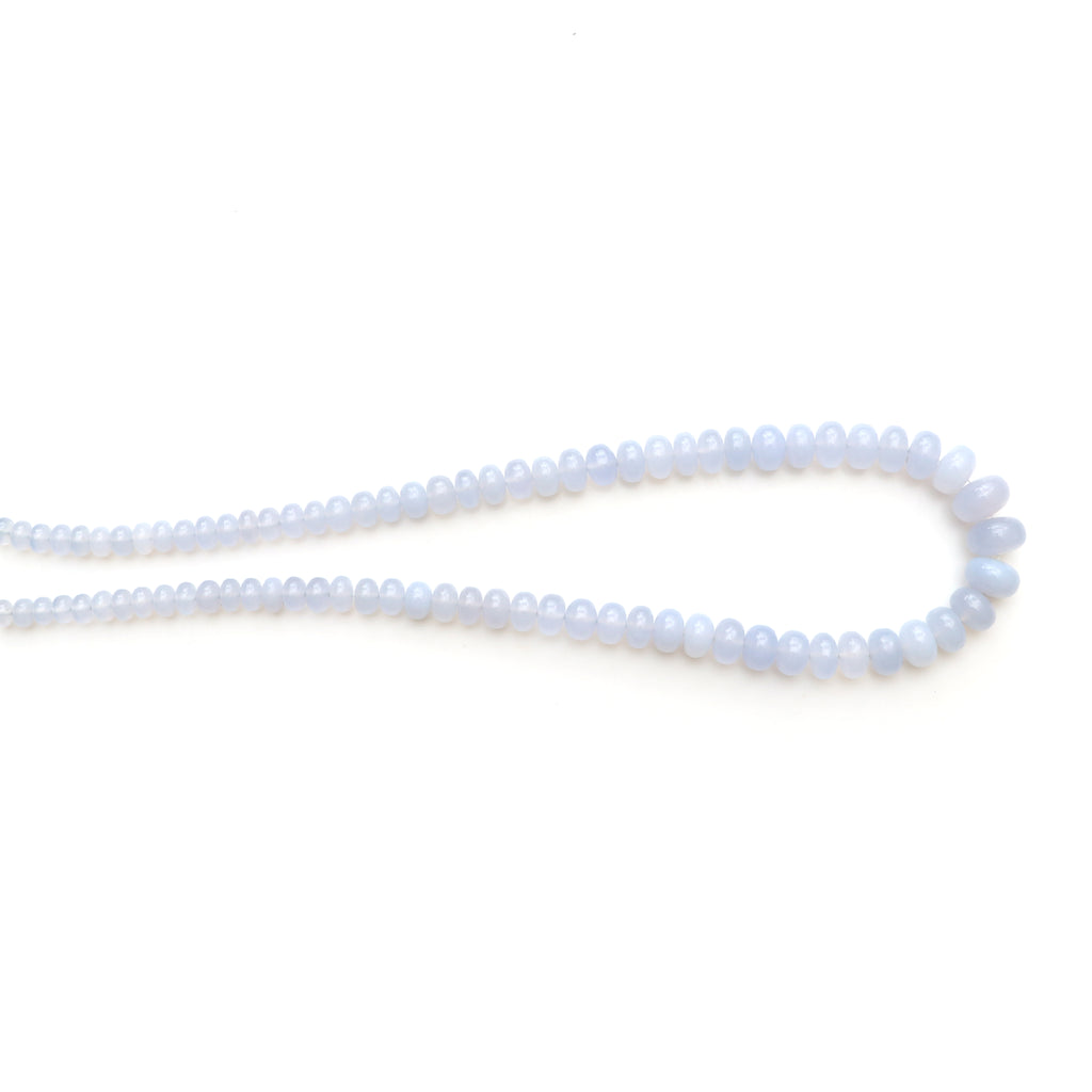 Blue chalcedony faceted rondelle beads