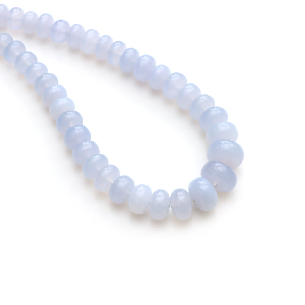 Blue chalcedony faceted rondelle beads