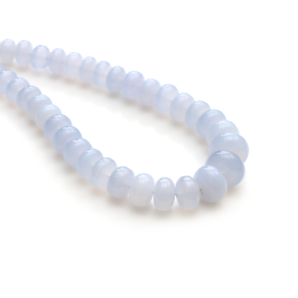 Blue chalcedony faceted rondelle beads