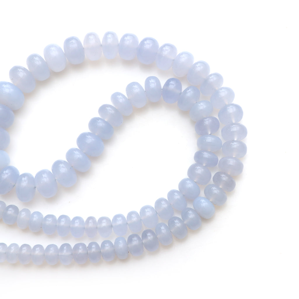 Blue chalcedony faceted rondelle beads