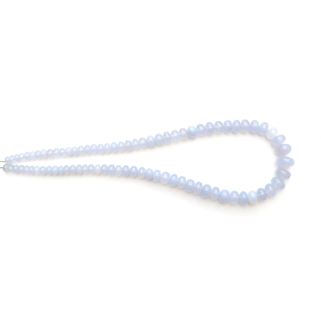 Blue chalcedony Smooth rondelle beads