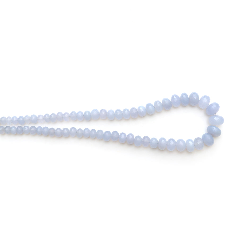 Blue chalcedony faceted rondelle beads