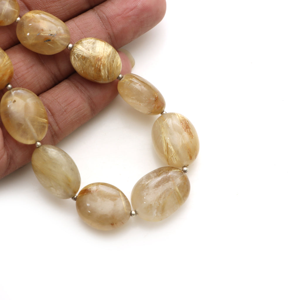 Golden Rutile Smooth Tumble Beads