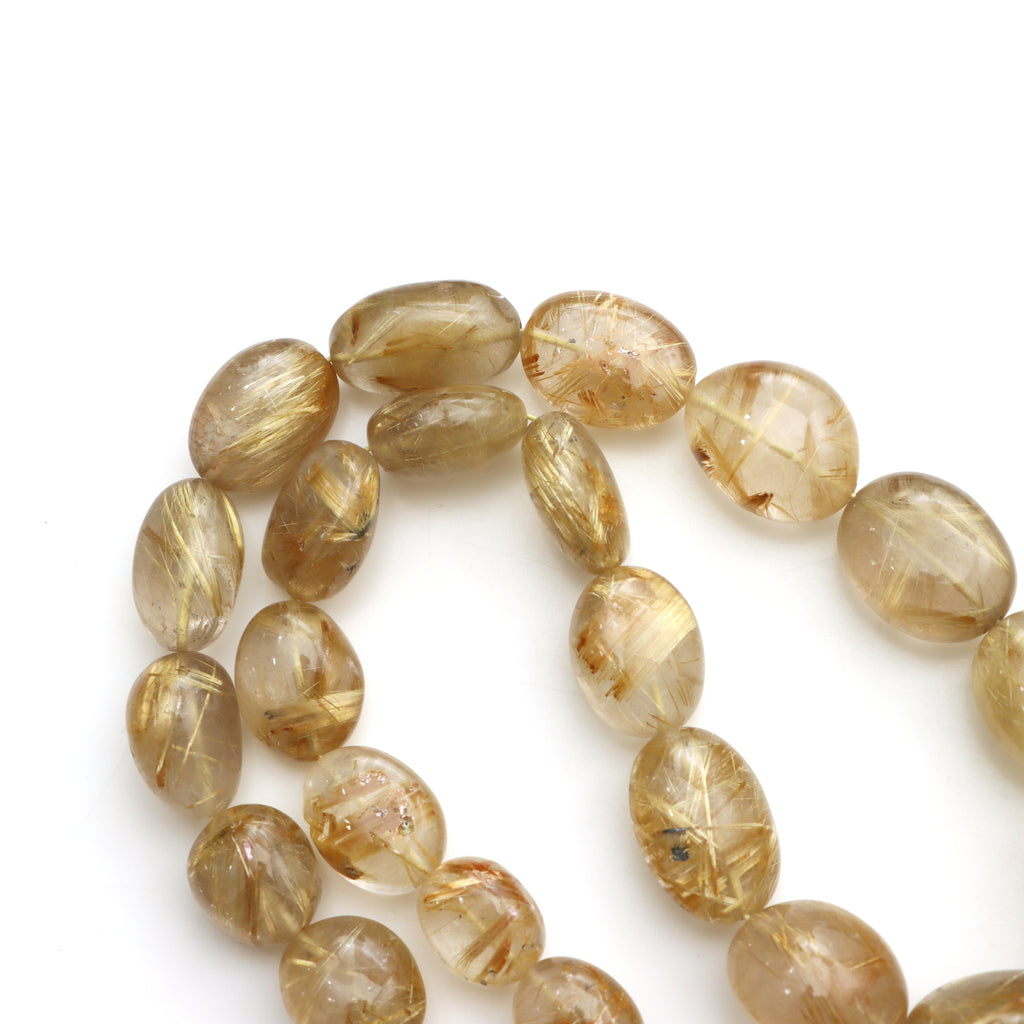 Golden Rutile Smooth Tumble Beads