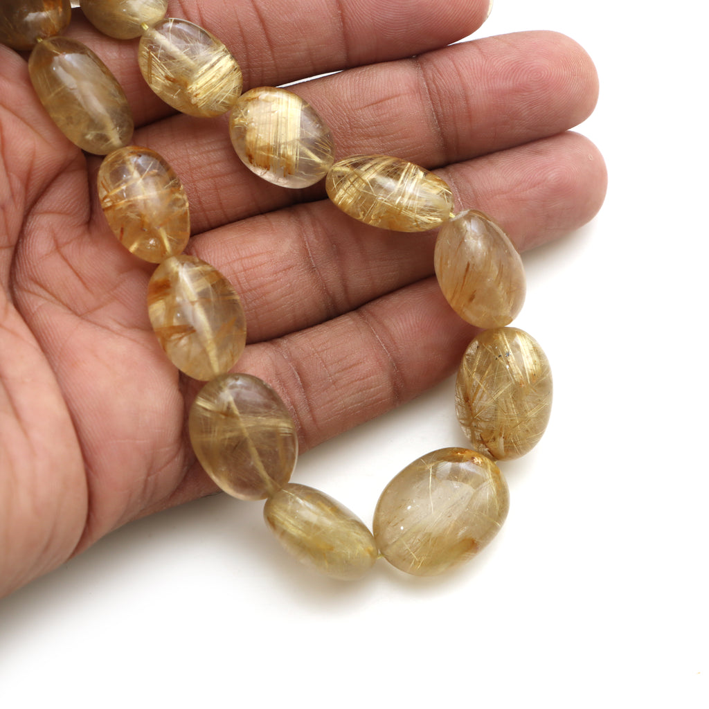 Golden Rutile Smooth Tumble Beads