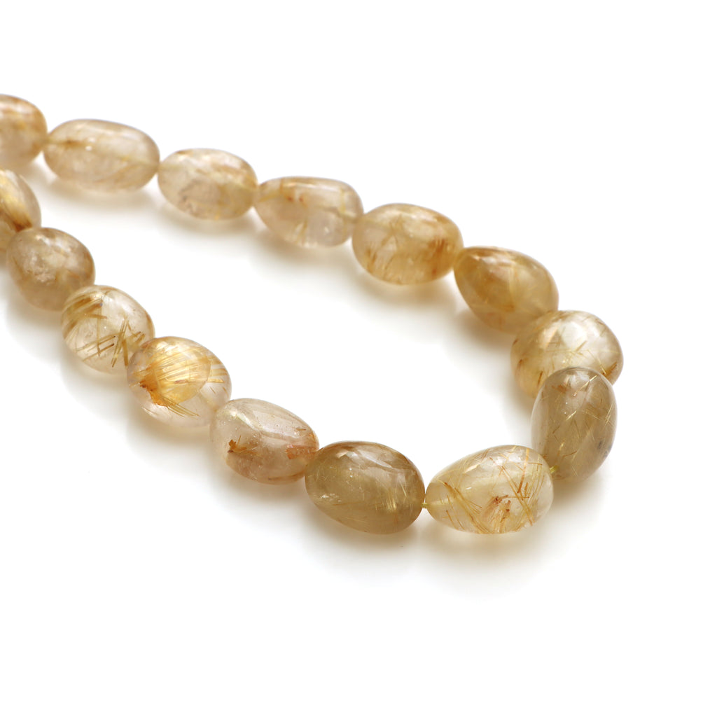 Golden Rutile Smooth Tumble Beads