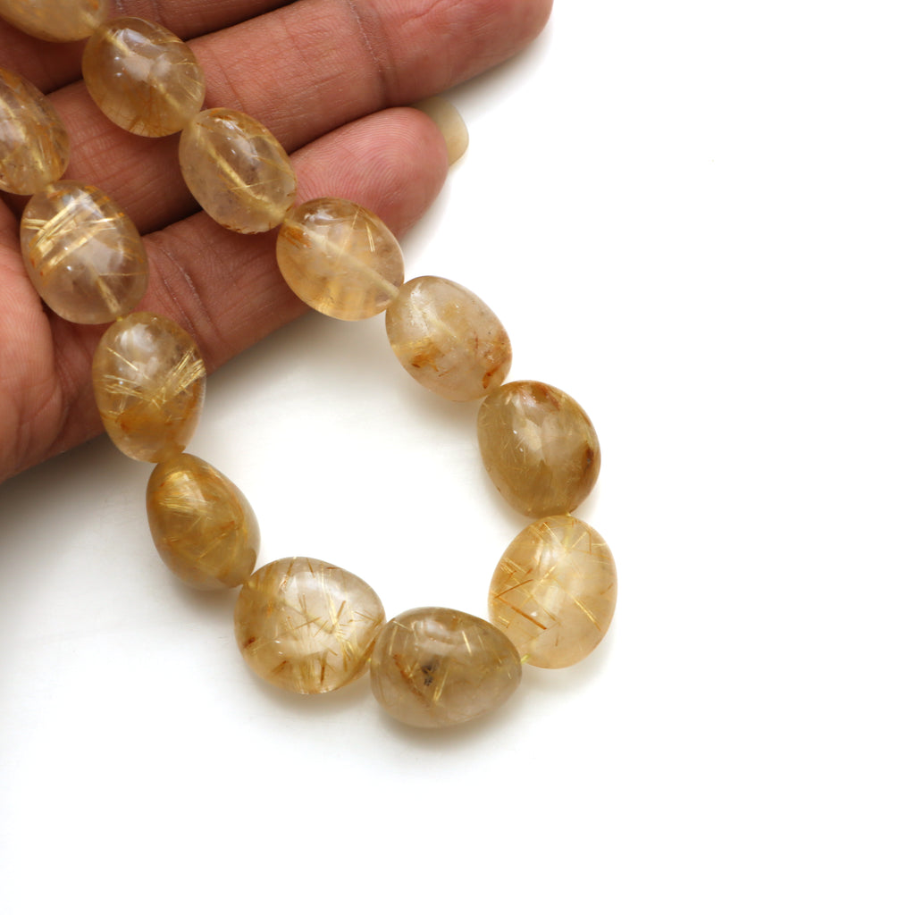 Golden Rutile Smooth Tumble Beads