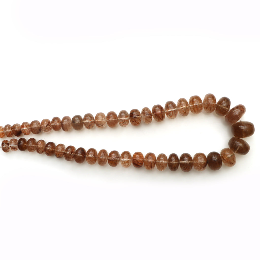 Copper Rutile Smooth Roundel Beads