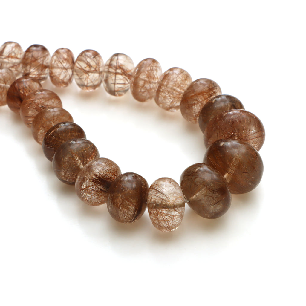 Copper Rutile Smooth Roundel Beads