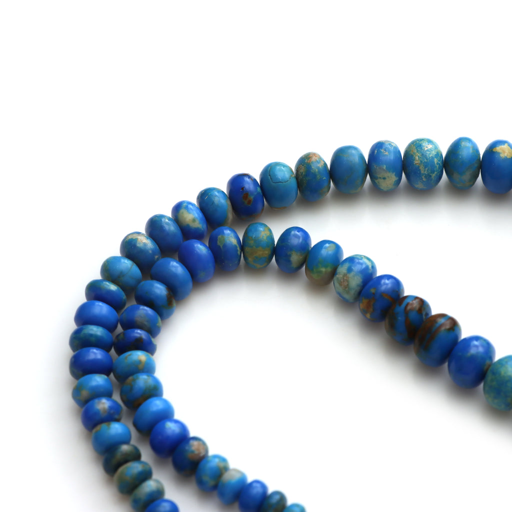 Ceruleite smooth rondelle beads