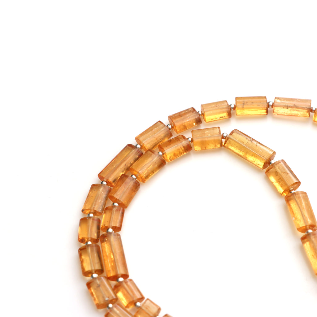 Orange Imperial Topaz Smooth Cylinder Beads