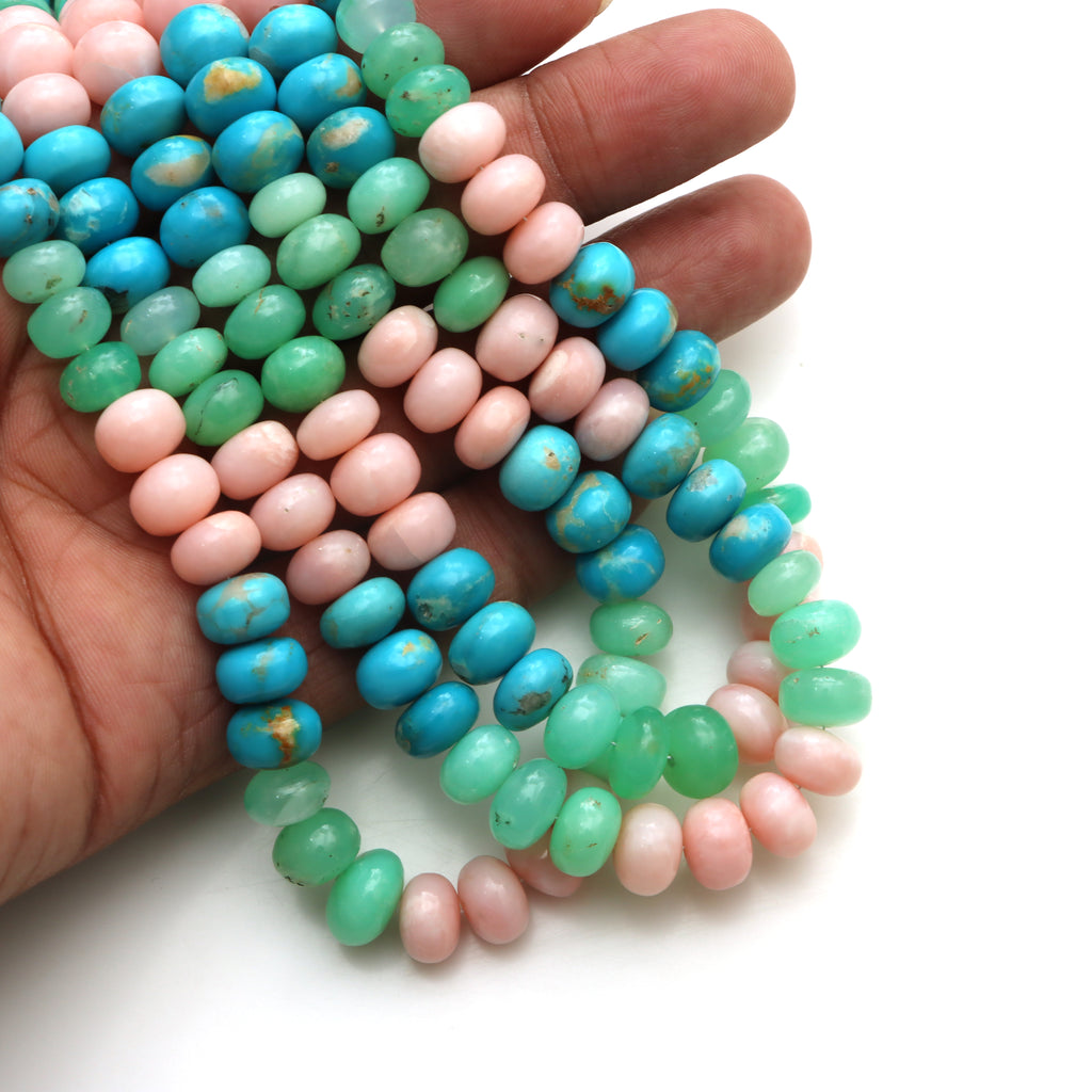 Mix Semi Smooth Rondelle Beads