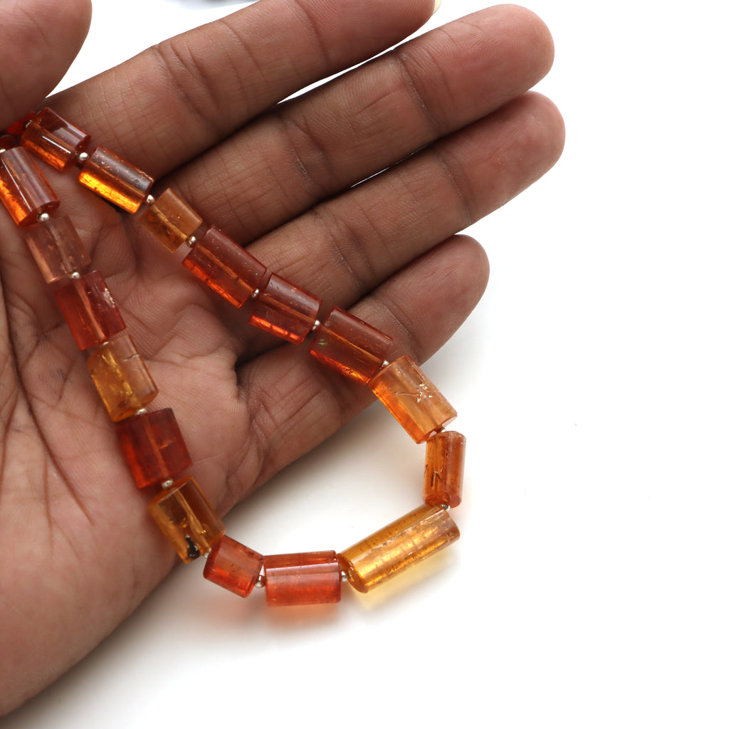 Orange Imperial Topaz Smooth Cylinder Beads