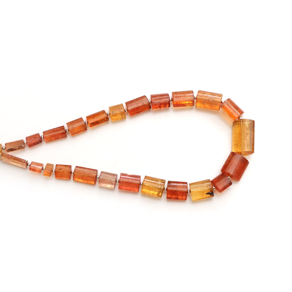 Orange Imperial Topaz Smooth Cylinder Beads