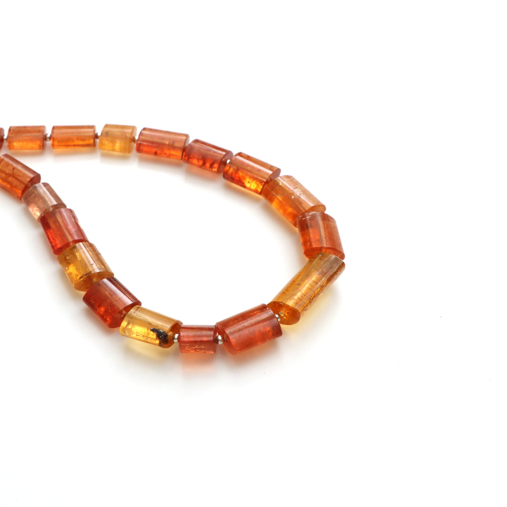 Orange Imperial Topaz Smooth Cylinder Beads