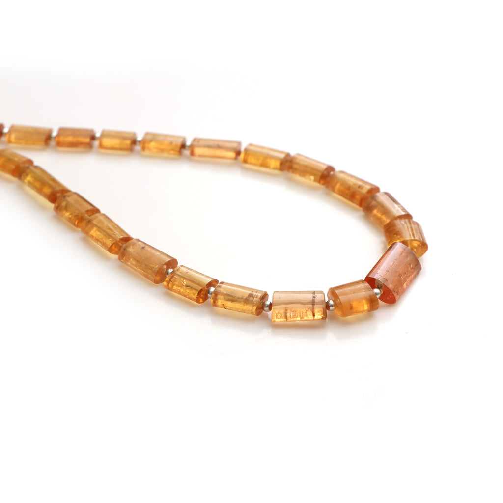 Orange Imperial Topaz Smooth Cylinder Beads