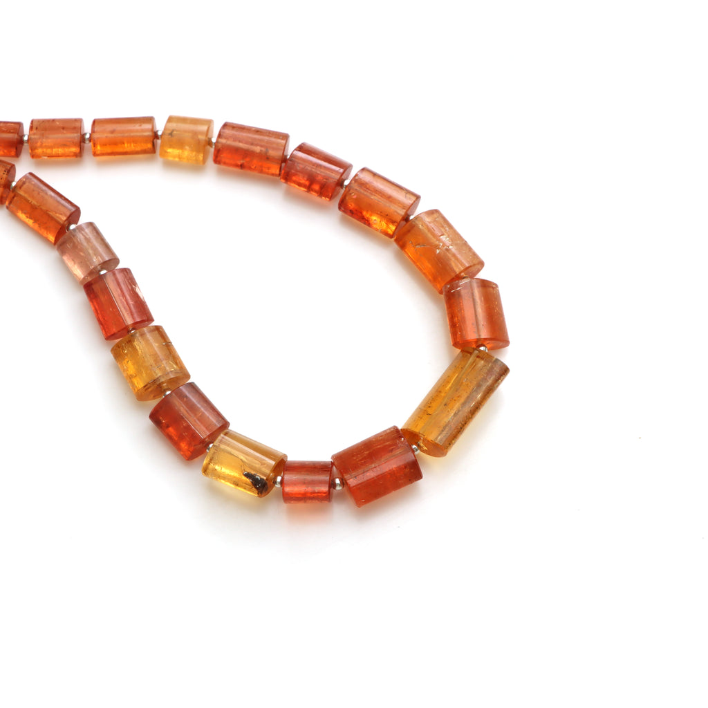 Orange Imperial Topaz Smooth Cylinder Beads