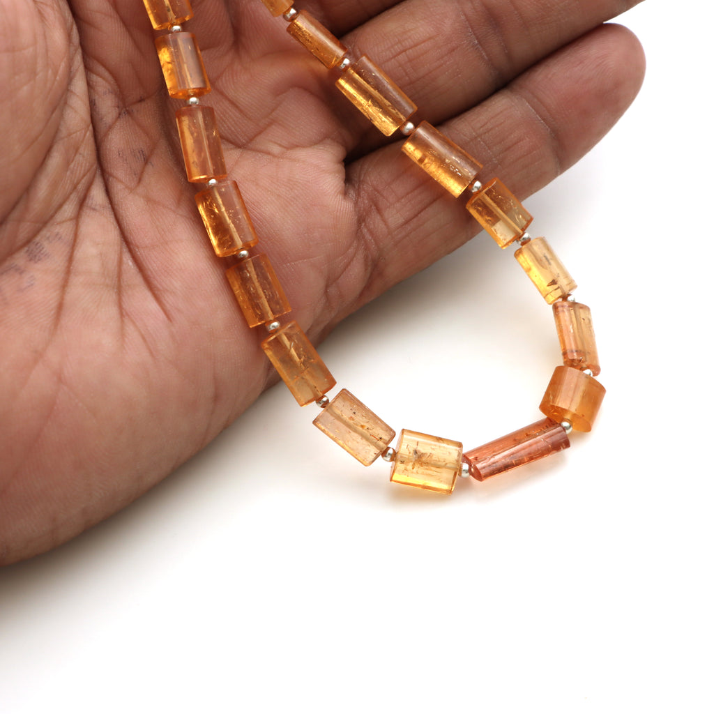 Orange Imperial Topaz Smooth Cylinder Beads